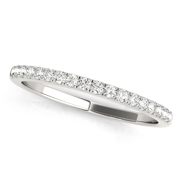 Single Row Prong Set Half Eternity Ring in Gold & Platinum