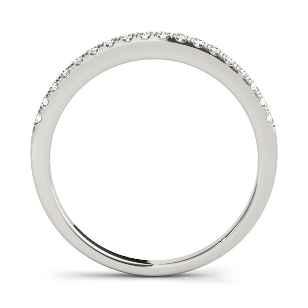 Single Row Prong Set Half Eternity Ring in Gold & Platinum