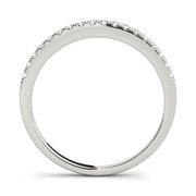 Single Row Prong Set Half Eternity Ring in Gold & Platinum
