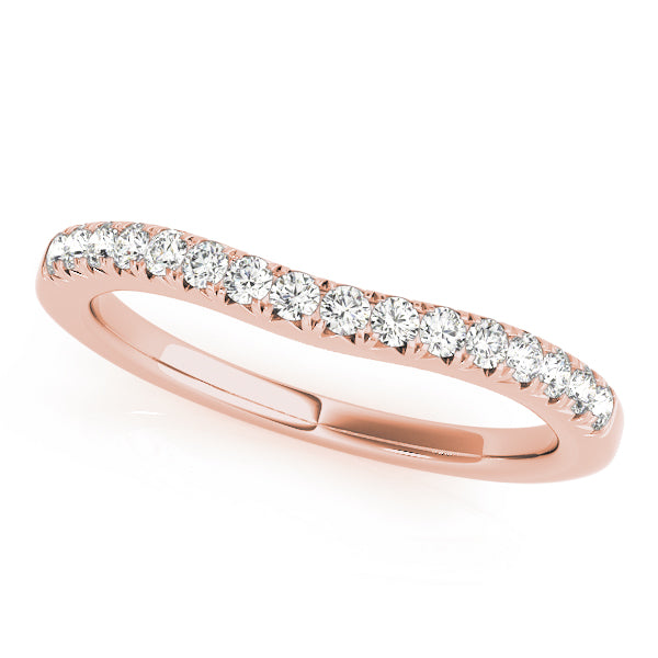 Curved Fishtail Half Eternity Ring in Gold & Platinum