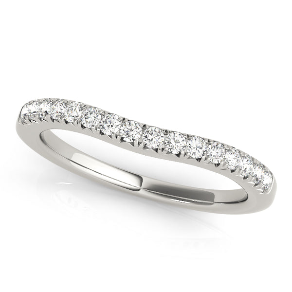 Curved Fishtail Half Eternity Ring in Gold & Platinum