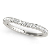 Curved Fishtail Half Eternity Ring in Gold & Platinum