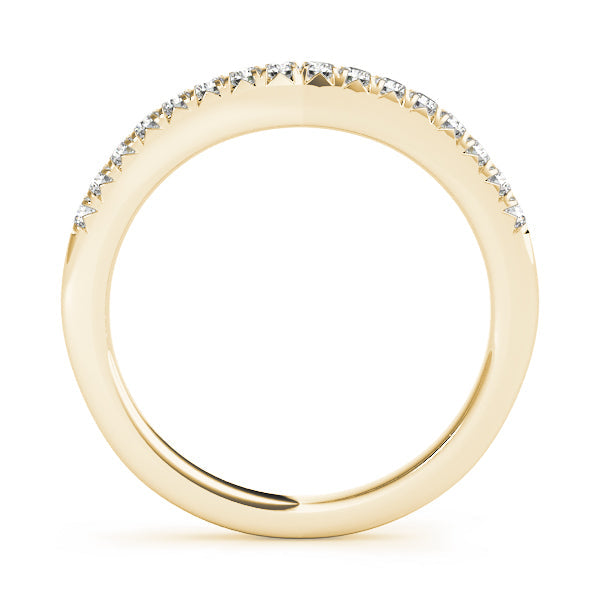 Curved Fishtail Half Eternity Ring in Gold & Platinum