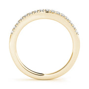 Curved Fishtail Half Eternity Ring in Gold & Platinum