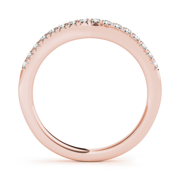 Curved Fishtail Half Eternity Ring in Gold & Platinum