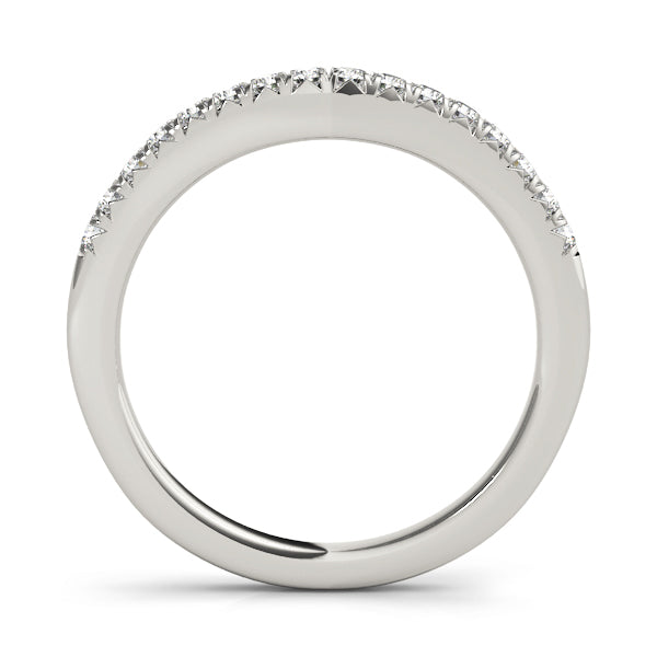 Curved Fishtail Half Eternity Ring in Gold & Platinum