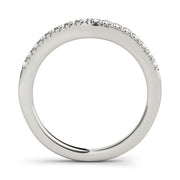 Curved Fishtail Half Eternity Ring in Gold & Platinum