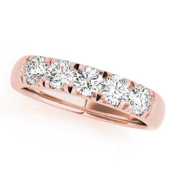 Prong Set Half Eternity Ring in Gold & Platinum