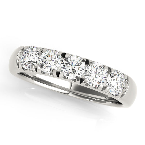 Prong Set Half Eternity Ring in Gold & Platinum
