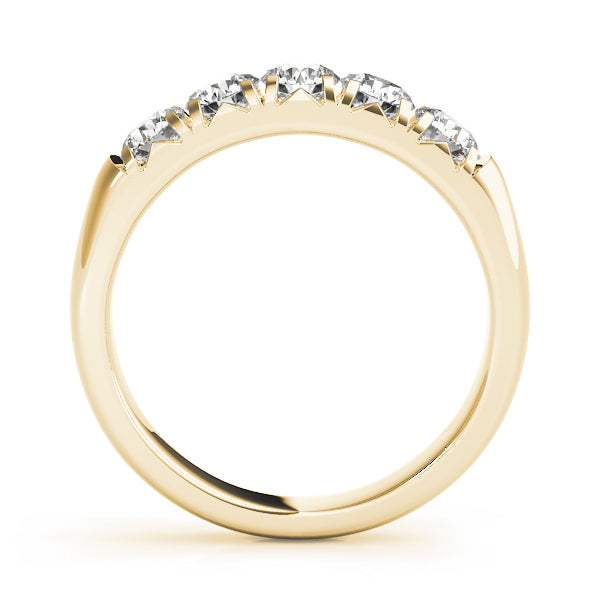 Prong Set Half Eternity Ring in Gold & Platinum