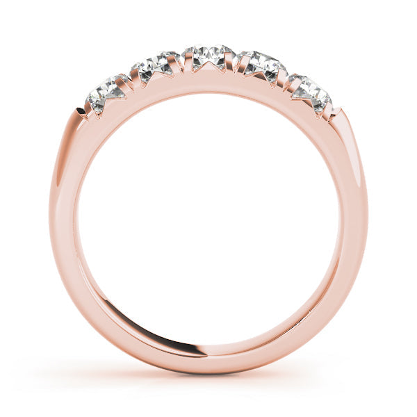 Prong Set Half Eternity Ring in Gold & Platinum