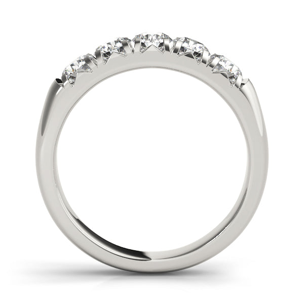 Prong Set Half Eternity Ring in Gold & Platinum