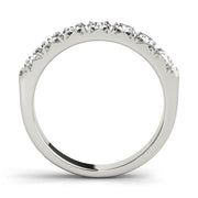 French Cut Half Eternity Ring in Gold & Platinum
