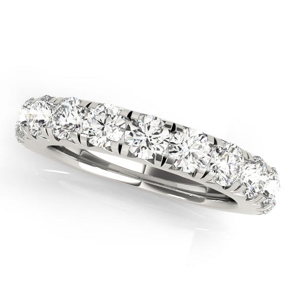 French Cut Prong Half Eternity Ring in 10K/14K gold and platinum with certified lab-grown or natural diamonds