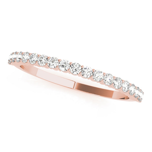 Round Prong Set Half Eternity Ring in Gold & Platinum