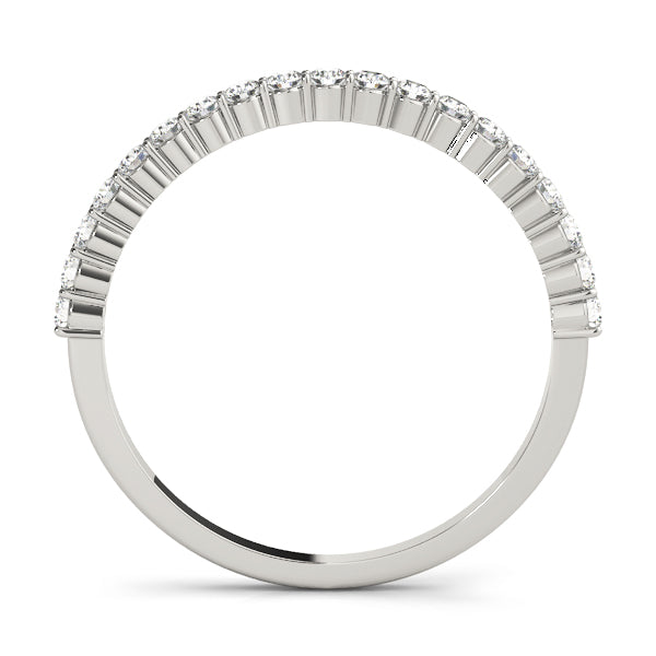 Round Prong Set Half Eternity Ring in Gold & Platinum