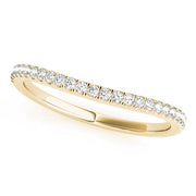 Curved Split Prong Wedding Set Half Eternity Ring in 10K/14K gold and platinum with certified lab-grown or natural diamonds
