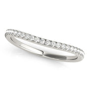 Curved Split Prong Wedding Set Half Eternity Ring in Gold & Platinum