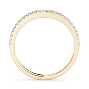 Curved Split Prong Wedding Set Half Eternity Ring in Gold & Platinum