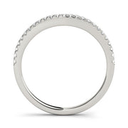 Curved Split Prong Wedding Set Half Eternity Ring in Gold & Platinum