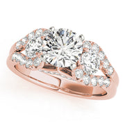 Couture 2 Stone Plus Split Shank Remount Round Diamond Engagement Ring in 10K/14K gold and platinum with certified lab-grown or natural diamonds