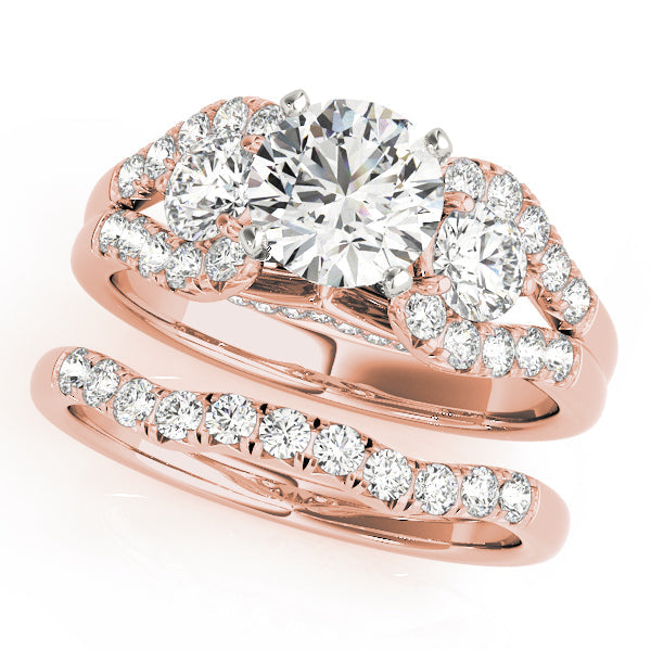 Couture 2 Stone Plus Split Shank Remount Round Diamond Engagement Ring in 10K/14K gold and platinum with certified lab-grown or natural diamonds