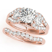 Couture 2 Stone Plus Split Shank Remount Round Diamond Engagement Ring in 10K/14K gold and platinum with certified lab-grown or natural diamonds