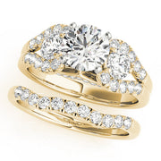 Couture 2 Stone Plus Split Shank Remount Round Diamond Engagement Ring in 10K/14K gold and platinum with certified lab-grown or natural diamonds