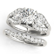 Couture 2 Stone Plus Split Shank Remount Round Diamond Engagement Ring in 10K/14K gold and platinum with certified lab-grown or natural diamonds