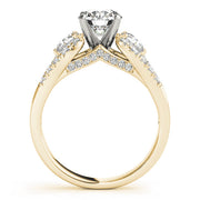 Couture 2 Stone Plus Split Shank Remount Round Diamond Engagement Ring in 10K/14K gold and platinum with certified lab-grown or natural diamonds