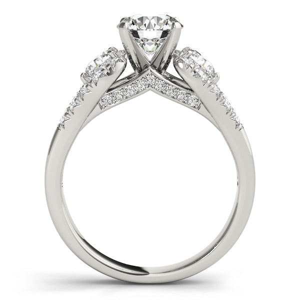 Couture 2 Stone Plus Split Shank Remount Round Diamond Engagement Ring in 10K/14K gold and platinum with certified lab-grown or natural diamonds