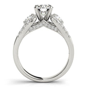 Couture 2 Stone Plus Split Shank Remount Round Diamond Engagement Ring in 10K/14K gold and platinum with certified lab-grown or natural diamonds