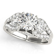 Couture 2 Stone Plus Split Shank Remount Round Diamond Engagement Ring in 10K/14K gold and platinum with certified lab-grown or natural diamonds
