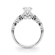 Refined Antique Round Diamond Engagement Ring in 10K/14K gold and platinum with certified lab-grown or natural diamonds