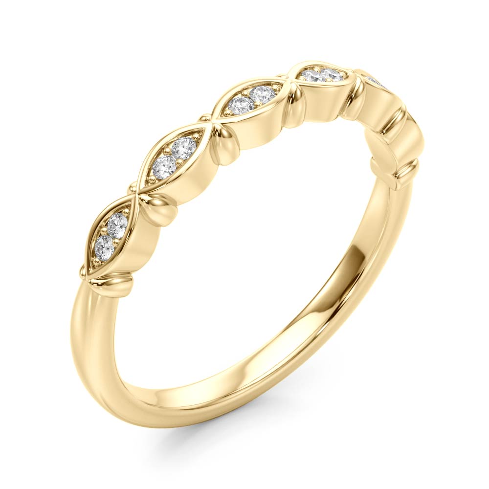 Vintage-Inspired Half Eternity Ring in Gold & Platinum