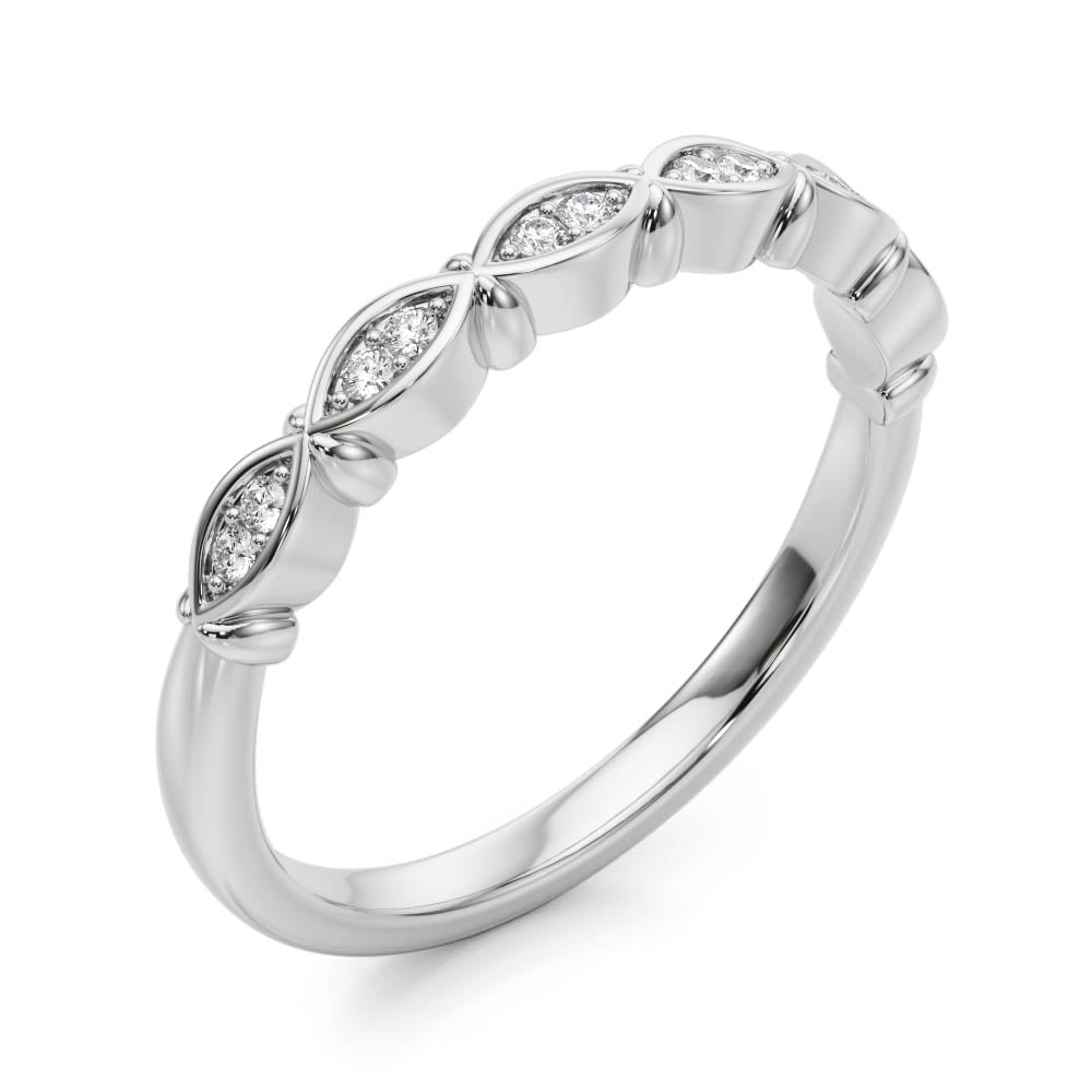 Vintage-Inspired Half Eternity Ring in Gold & Platinum