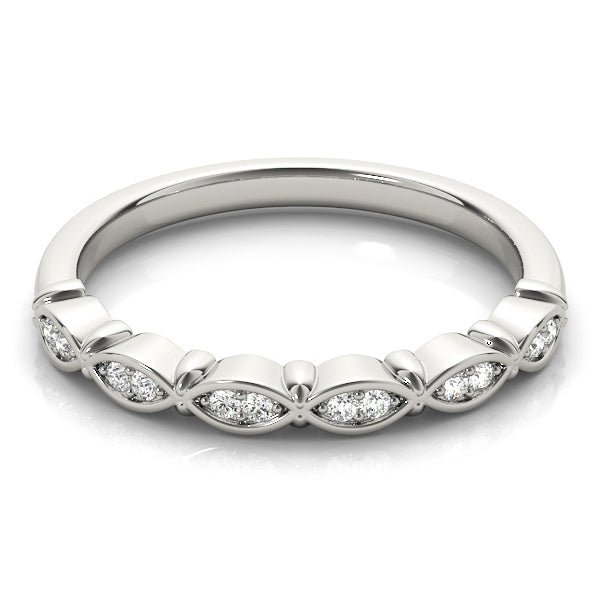 Vintage-Inspired Half Eternity Ring in Gold & Platinum