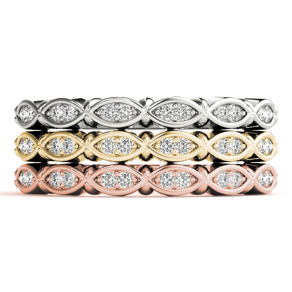 Vintage-Inspired Half Eternity Ring in Gold & Platinum