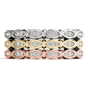 Vintage-Inspired Half Eternity Ring in Gold & Platinum