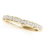 U-Prong Filigree Curved Half Eternity Ring in 10K/14K gold and platinum with certified lab-grown or natural diamonds