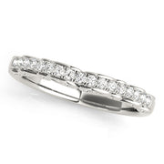 U-Prong Filigree Curved Half Eternity Ring in Gold & Platinum