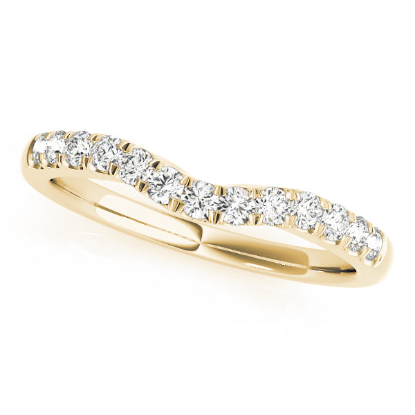 Curved Diamond Half Eternity Ring in 10K/14K gold and platinum with certified lab-grown or natural diamonds