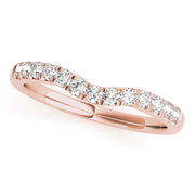 Curved Diamond Half Eternity Ring in Gold & Platinum