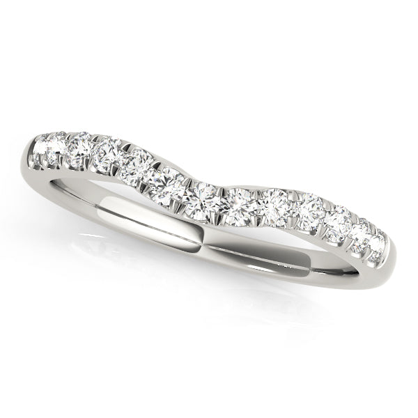 Curved Diamond Half Eternity Ring in Gold & Platinum