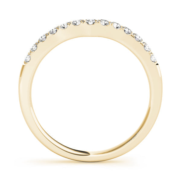 Curved Diamond Half Eternity Ring in Gold & Platinum