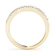 Curved Diamond Half Eternity Ring in Gold & Platinum
