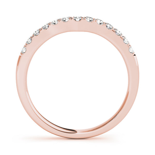 Curved Diamond Half Eternity Ring in Gold & Platinum