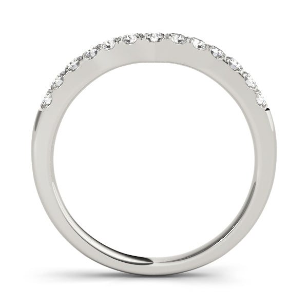 Curved Diamond Half Eternity Ring in Gold & Platinum