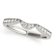 Milgrain Curved Half Eternity Ring in Gold & Platinum