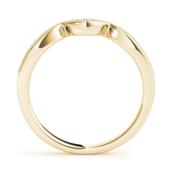 Milgrain Curved Half Eternity Ring in Gold & Platinum